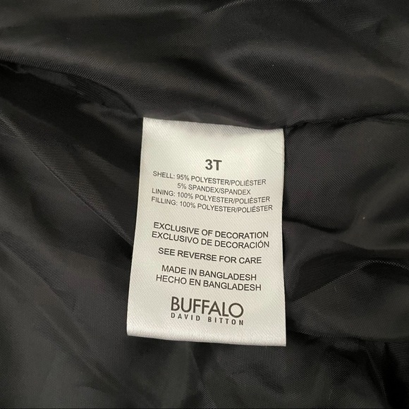 Buffalo David Bitton Black Plush Puffer Vest Toddler 3T Quilted Heart Zip - Picture 5 of 7